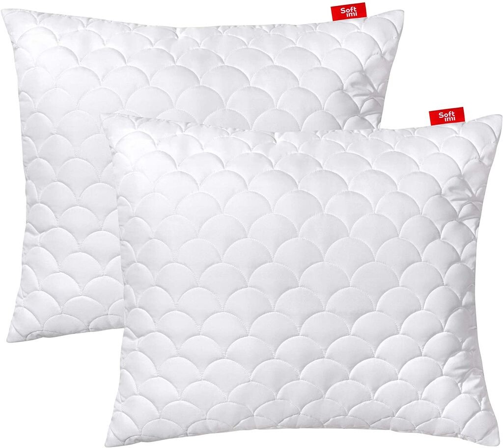 

Подушка стеганая премиум-класса SOFTIMI - антиаллергенная - против клещей - без запаха, можно сразу использовать - с регулировкой жесткости (комплект 2 шт. 70х90 см)