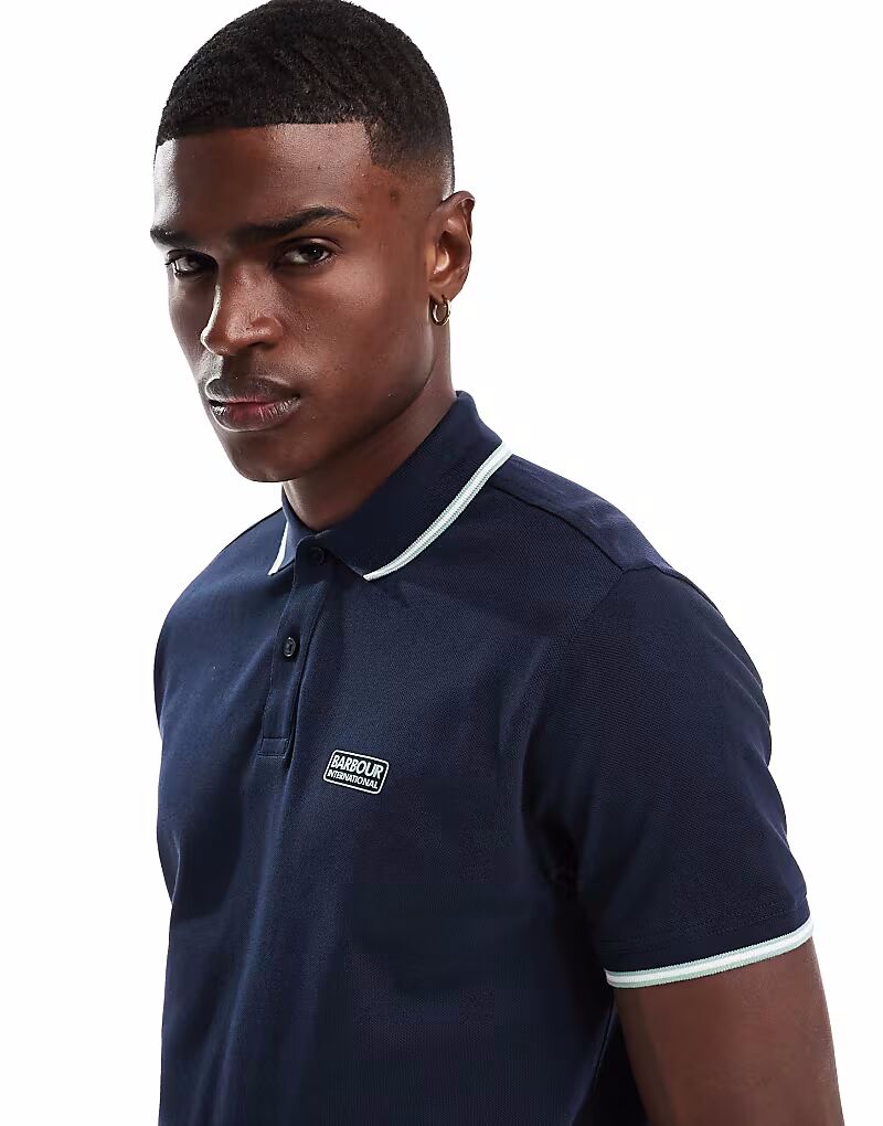 

Поло Barbour International Evan с наконечником цвета сапфирового моря