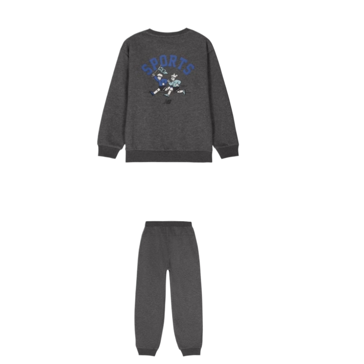 Повседневный спортивный комплект из 2 предметов Kids' New Balance, серый — фото 3