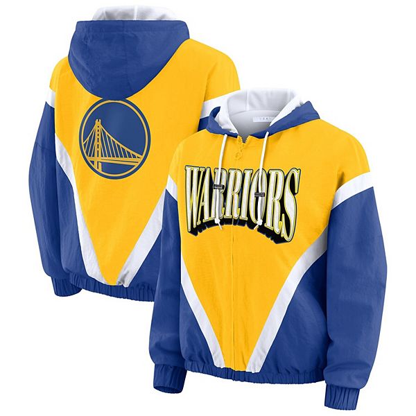 

Женская худи-ветровка Golden State Warriors с цветными блоками золото/королевский золотой Wear By Erin Andrews
