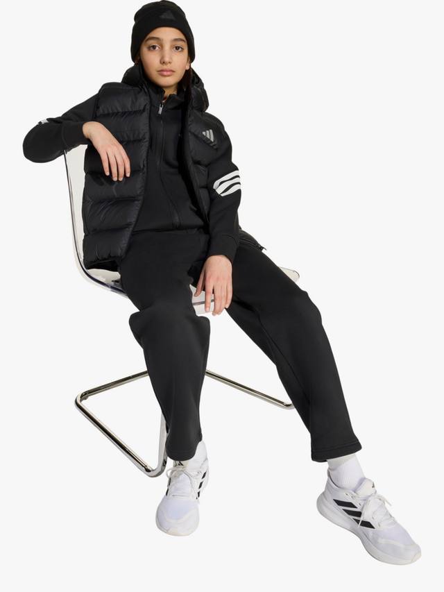 Детская утепленная жилетка с капюшоном из синтетического пуха adidas, Black — фото 4
