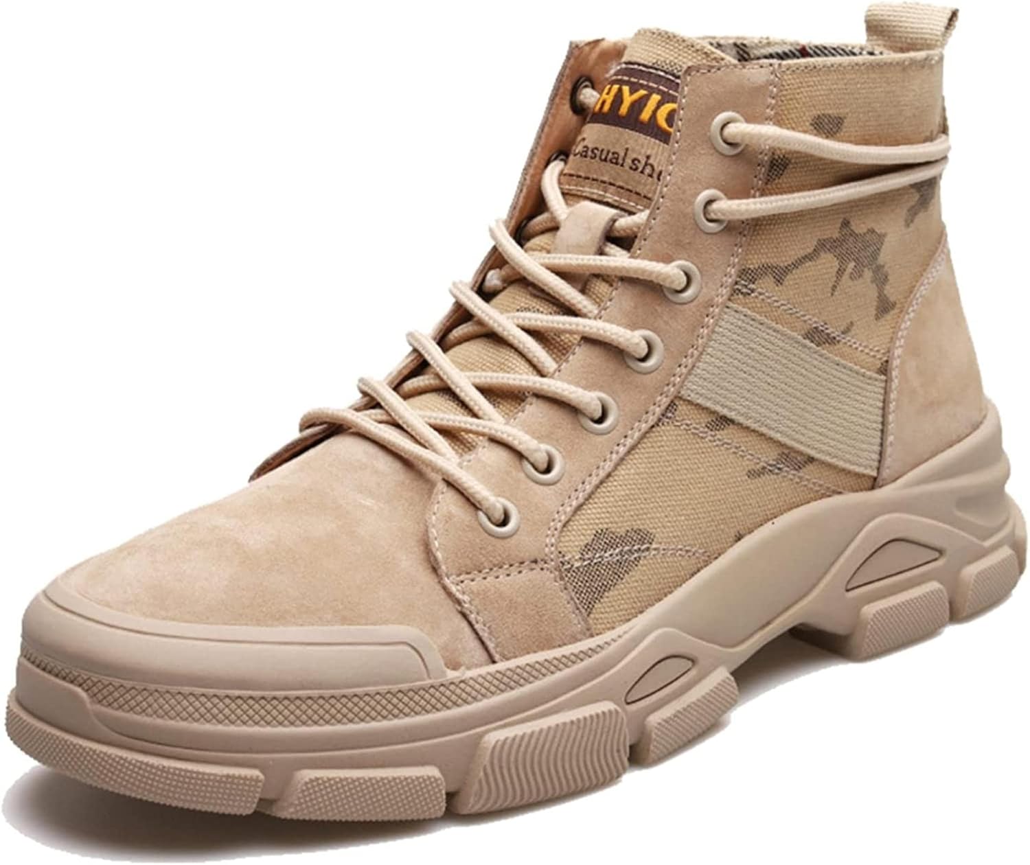 

Мужские ветронепроницаемые короткие ботинки Yiozoi, высокие, на шнуровке, прогулочные кроссовки, мужские повседневные ботильоны, Sand Color