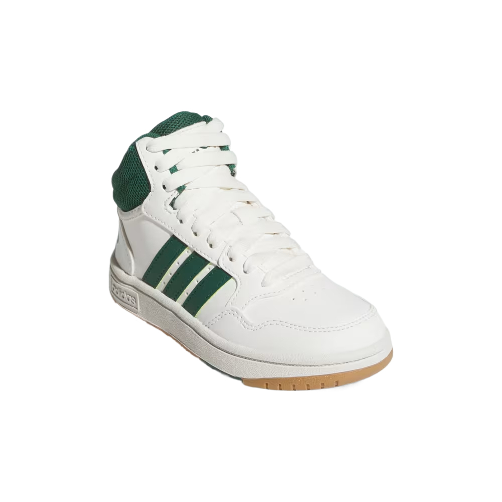 Adidas Детские баскетбольные кроссовки высокие Core White/Preppy Green/Glue Kids' — фото 2
