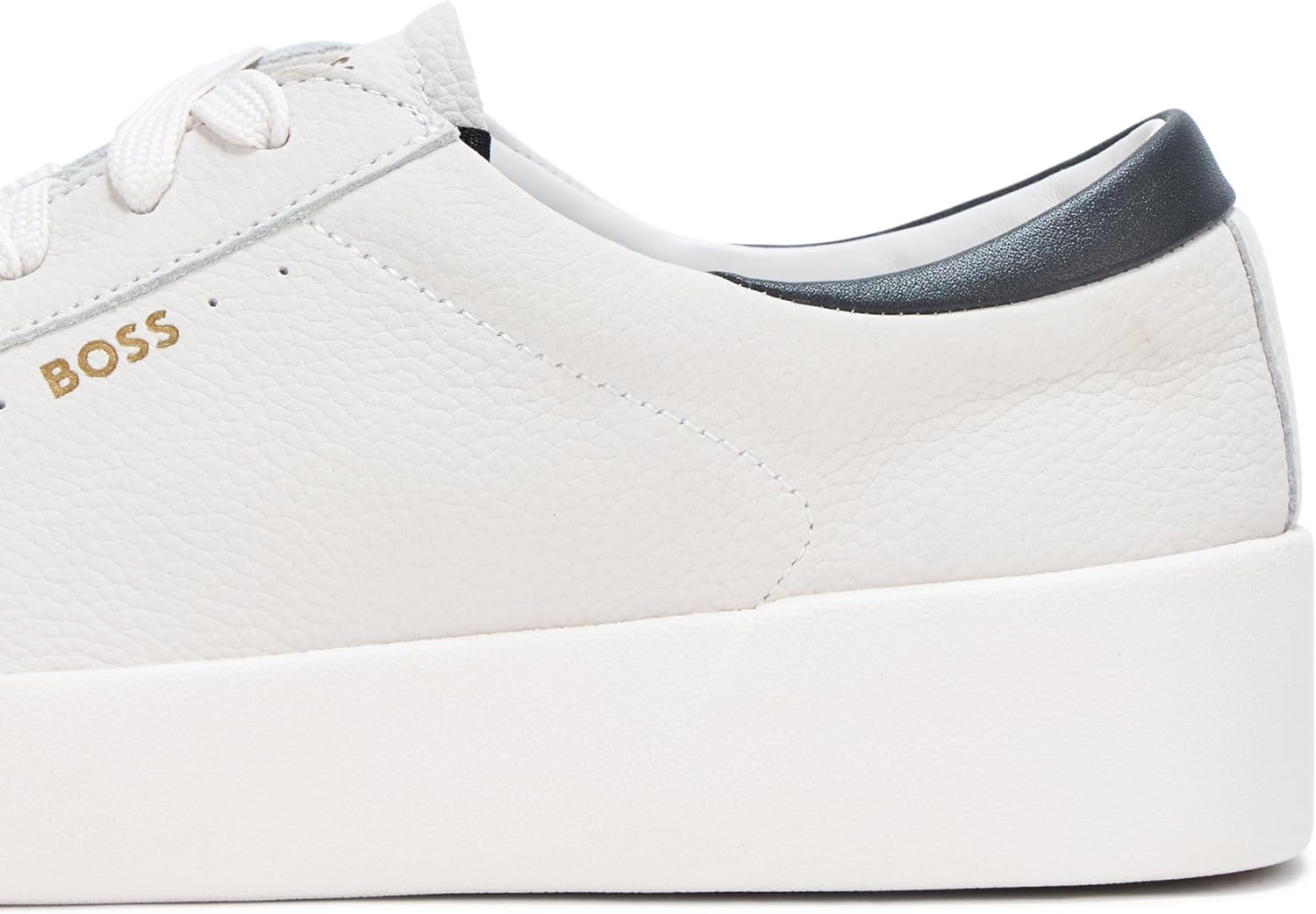 BOSS мужские кроссовки Belwar Smooth Leather Low Top, White Oak — фото 4