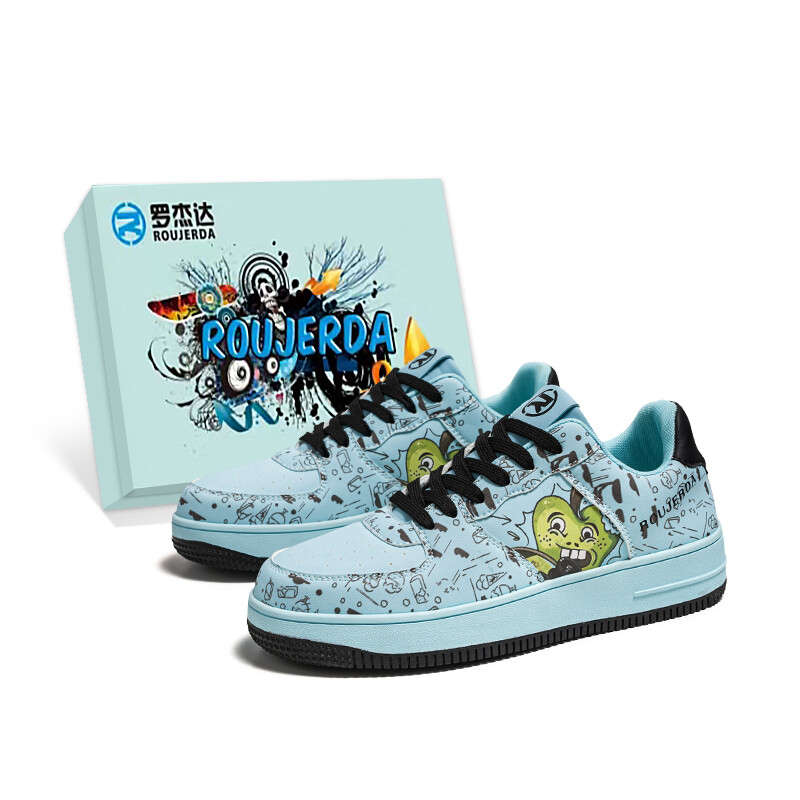 

Кроссовки ROUJERDA Rogerda Skateboarding Shoes Men Low-top, белый/черный