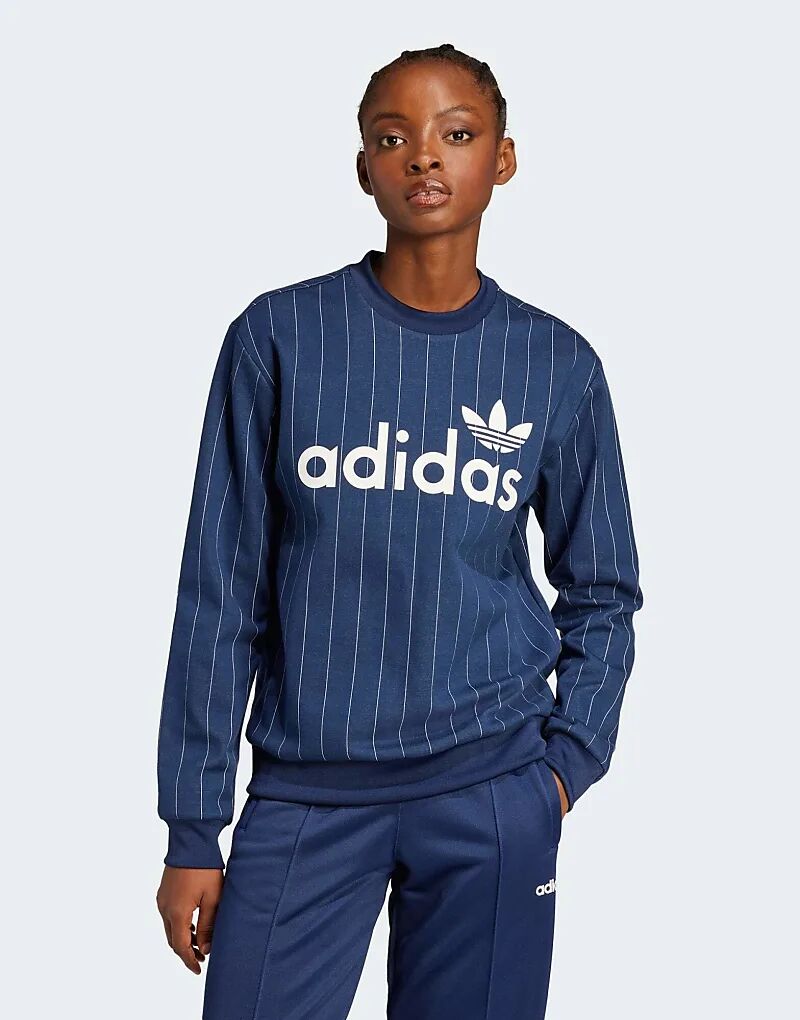 

Толстовка с рисунком в полоску синего цвета adidas Originals