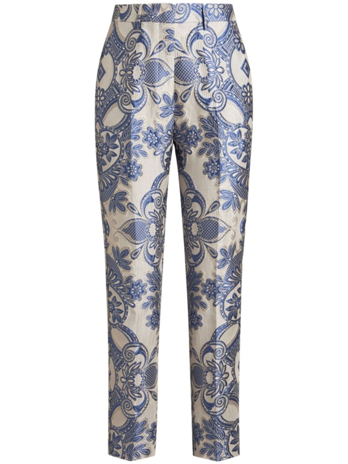 

Брюки-сигареты ETRO с узором пейсли и жаккардом, синий