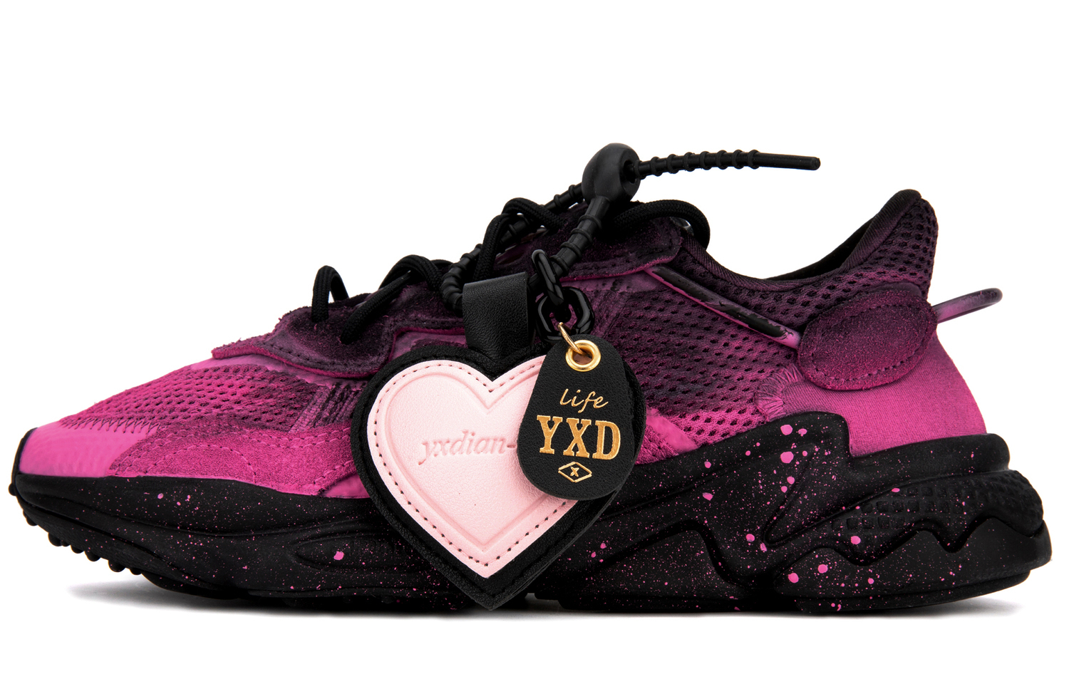 Adidas Originals Оzweego устойчивые к истиранию низкие массивные кроссовки унисекс черно-розовые, цвет Black Pink — фото 3