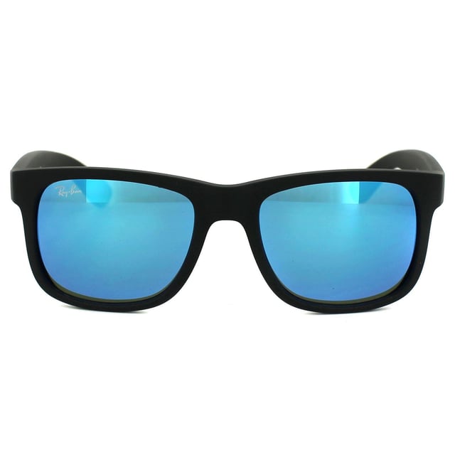 

Солнцезащитные очки justin 4165 622/55 синие зеркальные Ray-Ban, черный