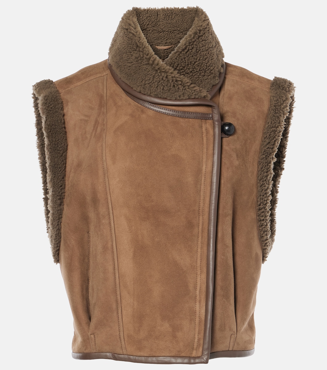 

Жилет из замши с отделкой из овчины Alime Isabel Marant, бронзовый