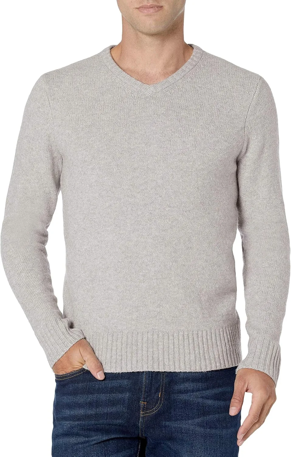 

Мужской свитер с длинным рукавом и V-образным вырезом Amazon Essentials