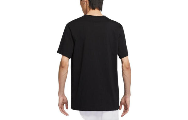 Футболка Air Jordan Alphabet Logo Pattern Printing Round Neck Casual Short Sleeve Black, черный — фото 2