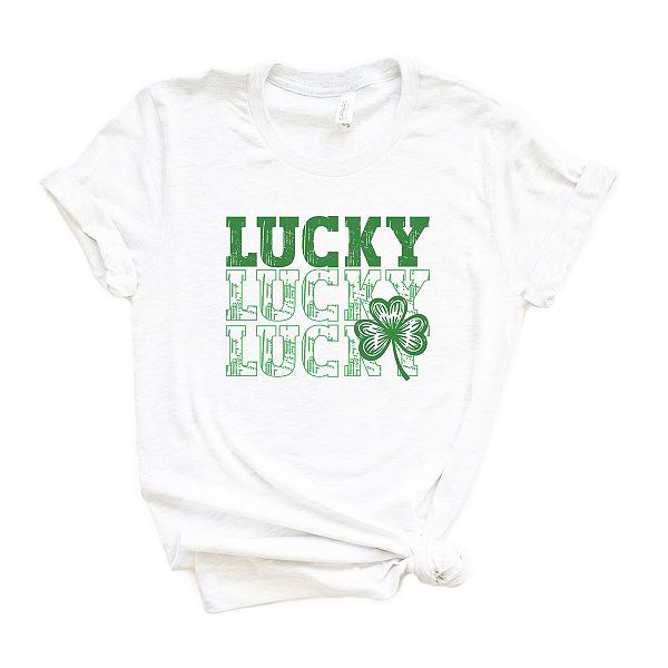 

Футболка с принтом Bold green lucky stacked Simply Sage Market, White