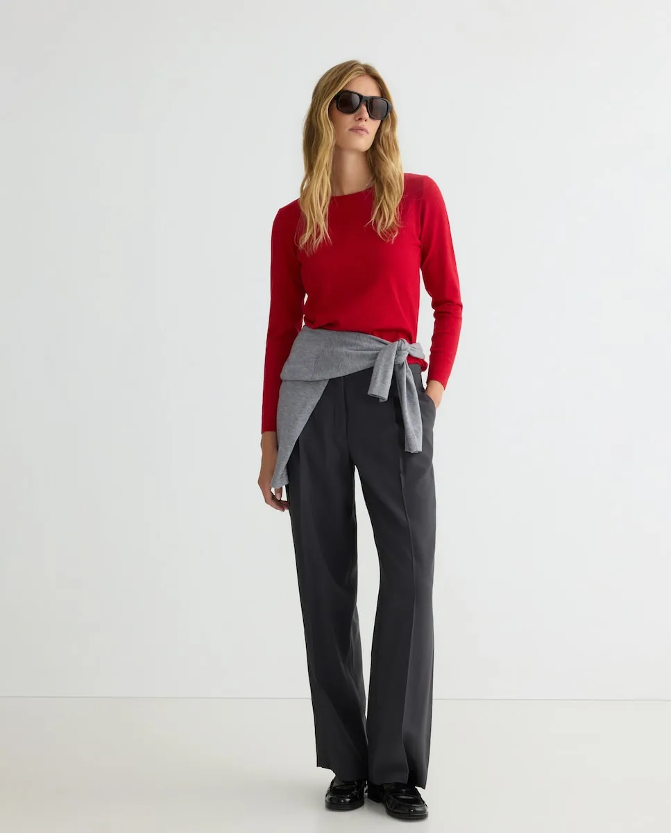 

Женский свитер с длинным рукавом однотонный Zermatt, красный