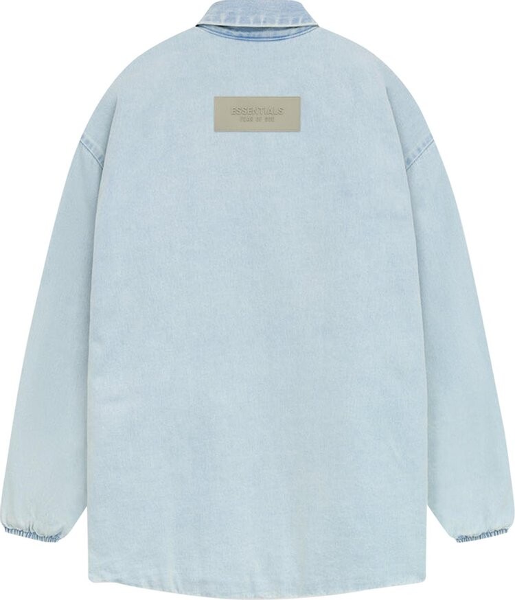Куртка Fear of God Essentials Filled Shirt 'Light Washed Denim', синий — фото 2