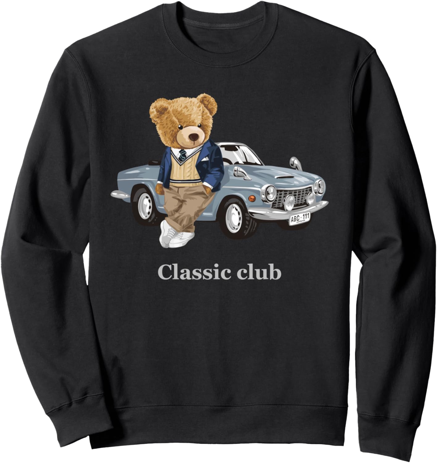 

Классическая толстовка с милым плюшевым мишкой в виде автомобиля, черная Bersll, Черный, Классическая толстовка с милым плюшевым мишкой в виде автомобиля, черная Bersll