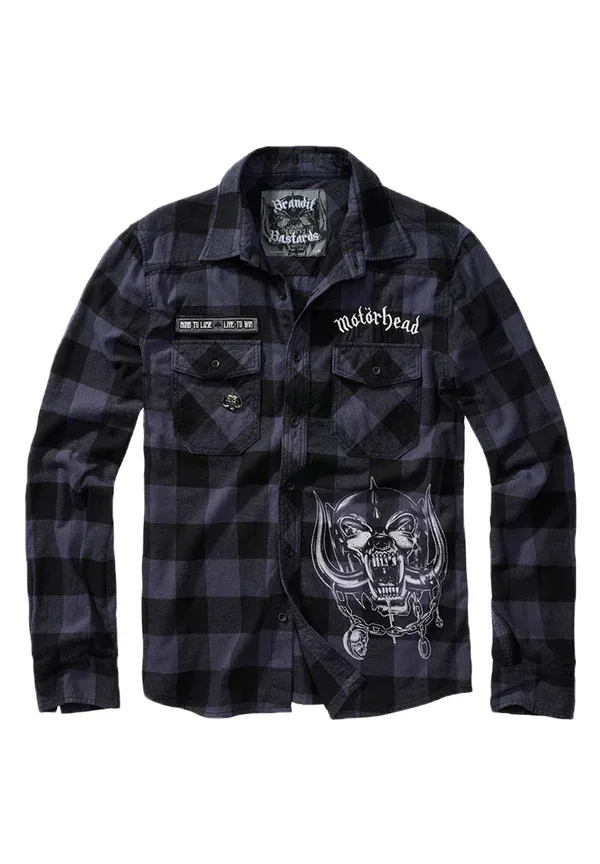 Рубашка Motörhead checkshirt shirt Brandit, черно-серый