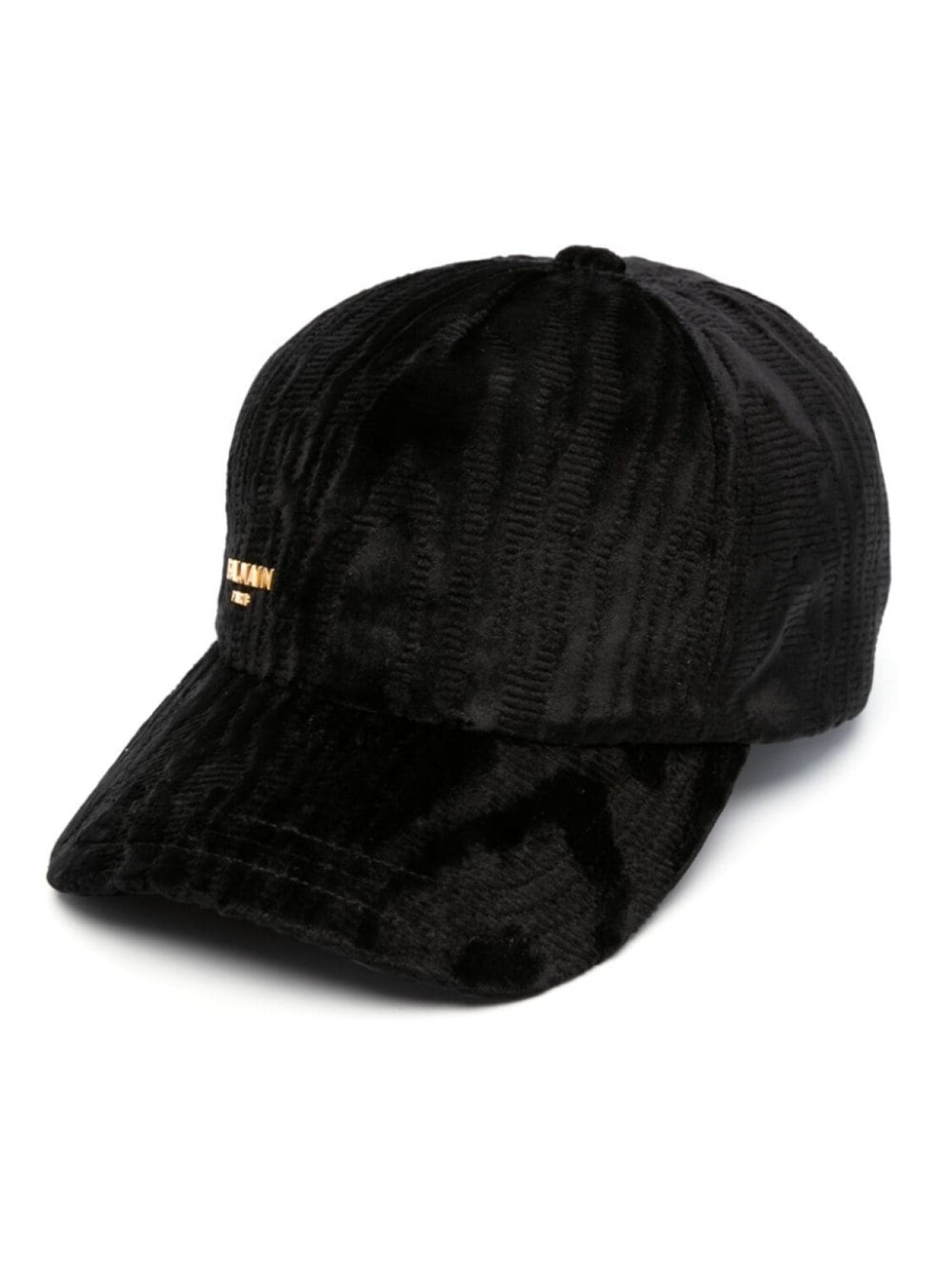 

Balmain logo-plaque moire-effect cap, черный