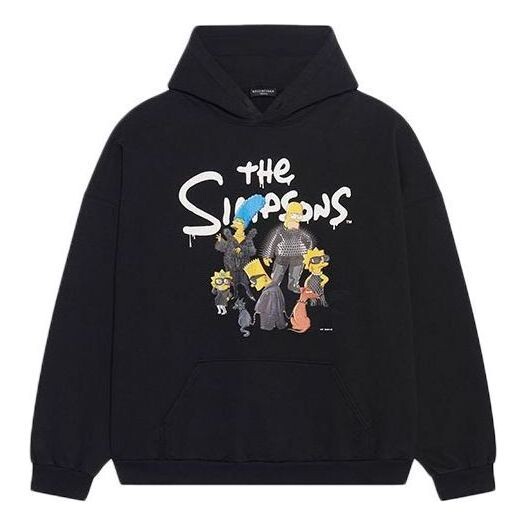 

Толстовка x the simpsons cotton hoodie wide fit 'black' Balenciaga, черный