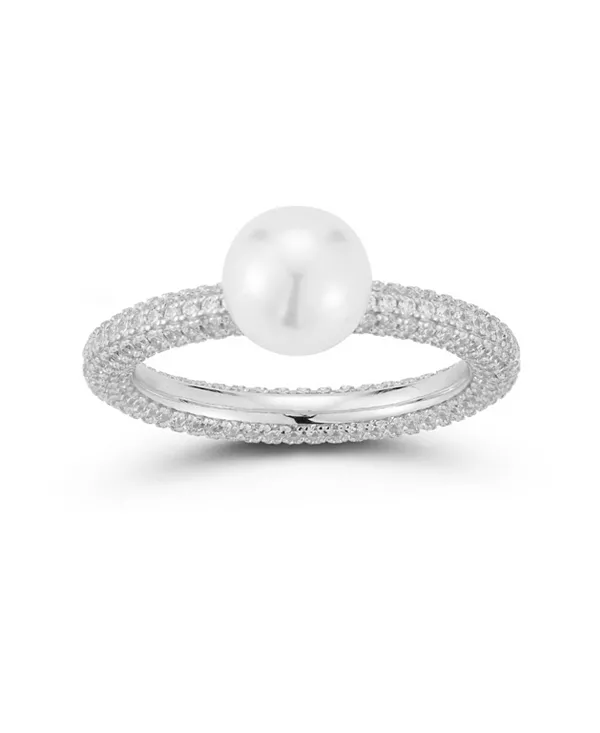 

Кольцо из стерлингового серебра с 14-каратным золотом и жемчужным паве Rachel Zoe, silver