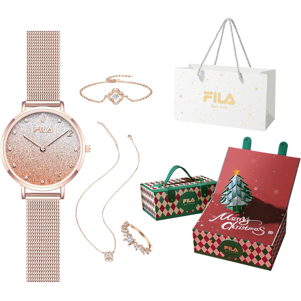 

FILA Часы Wrist Watch Quartz Movement Stainless Steel Strap Gold Dial Women's Watch Love At First Sight Romantic Box