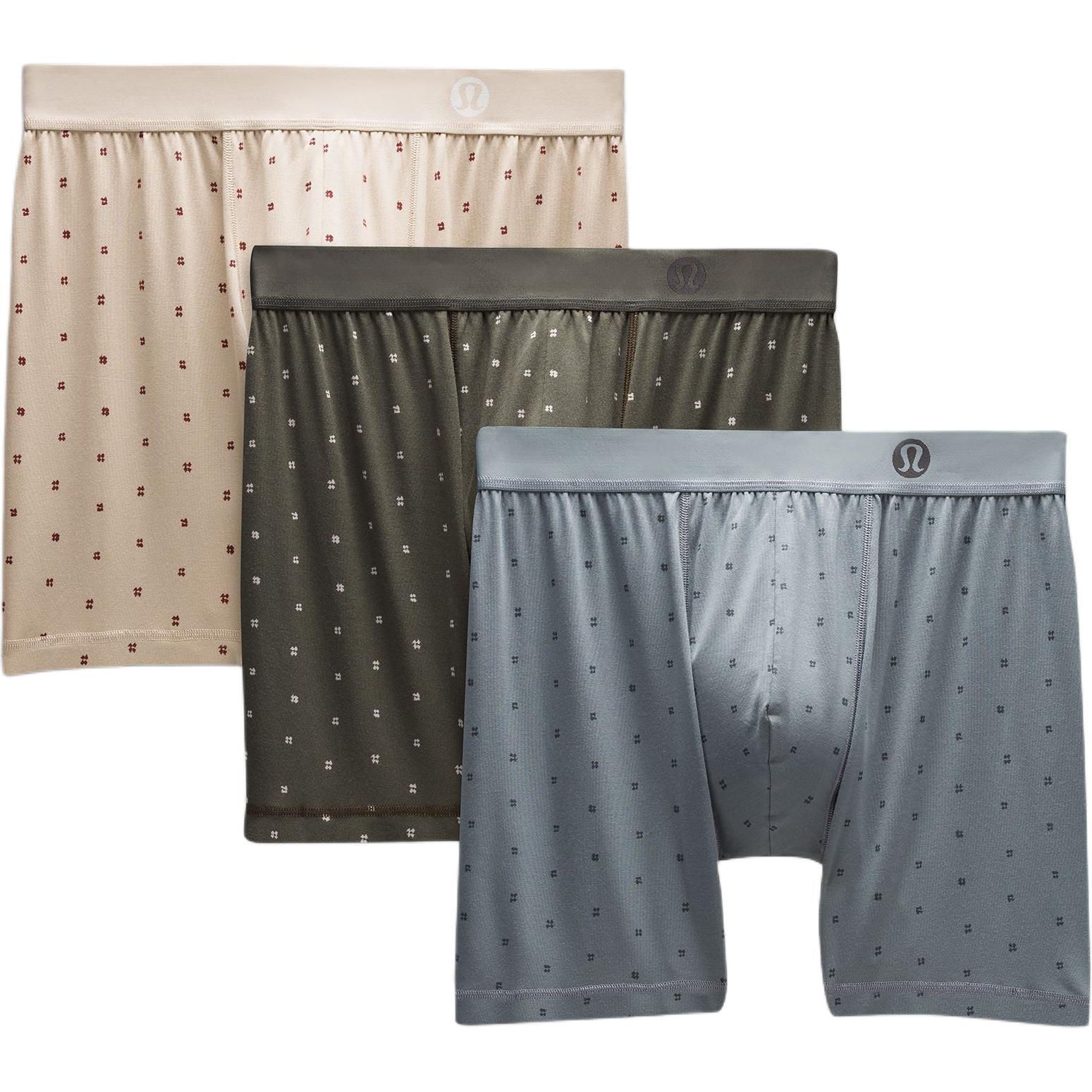 

Мужские трусы 1 комплект 3 штуки Lululemon, коричневый/синий