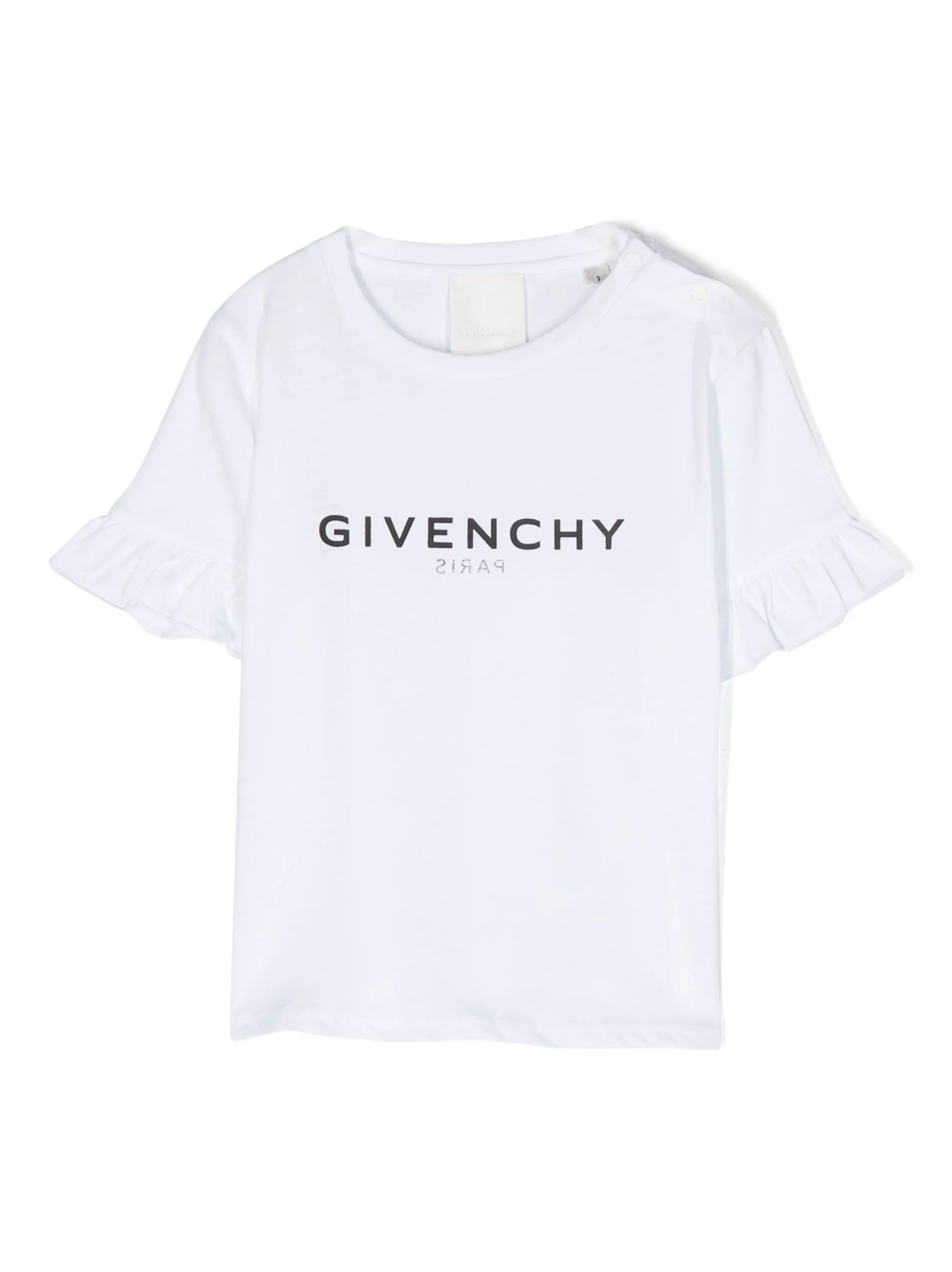 

Футболка с оборками и логотипом Givenchy Kids, белый