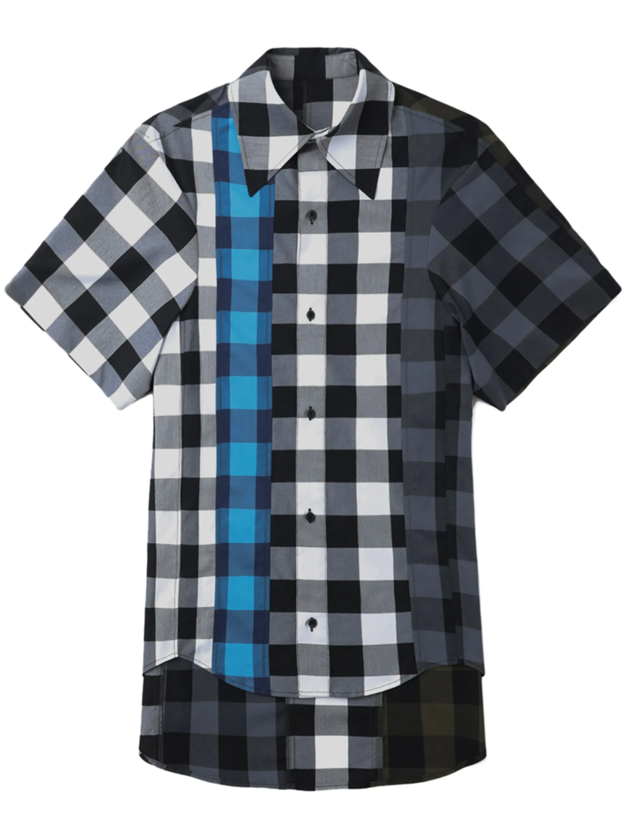 

Клетчатая рубашка с короткими рукавами Ader Error, серый