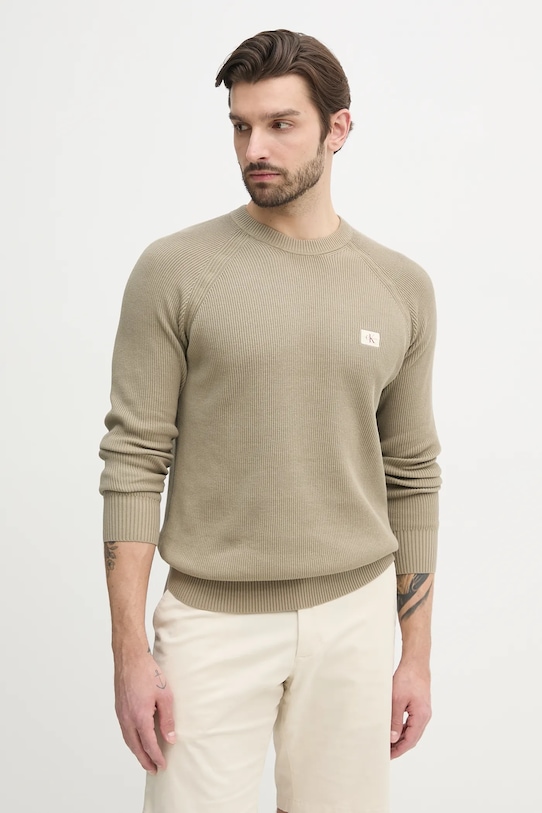 

Хлопковый свитер Calvin Klein Jeans, зеленый