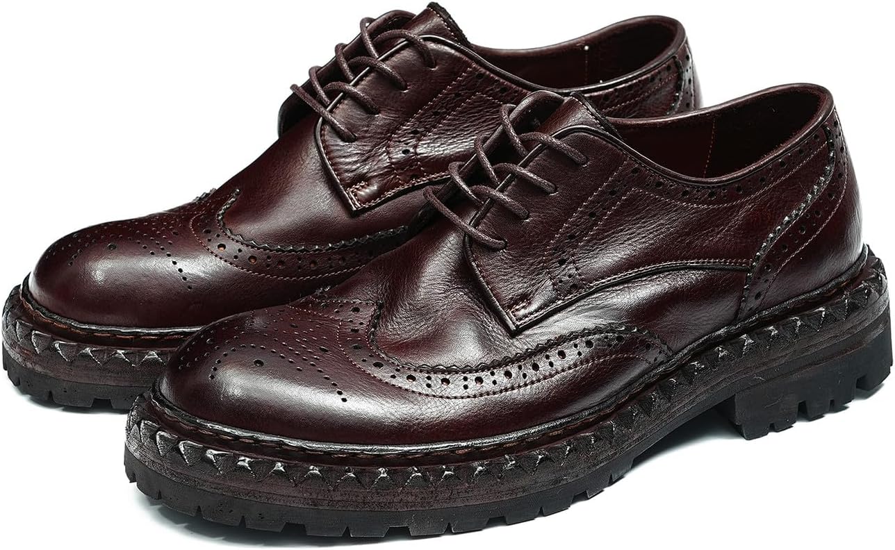 

Мужские оксфорды с брогированием из конской кожи Santimon, коричневый