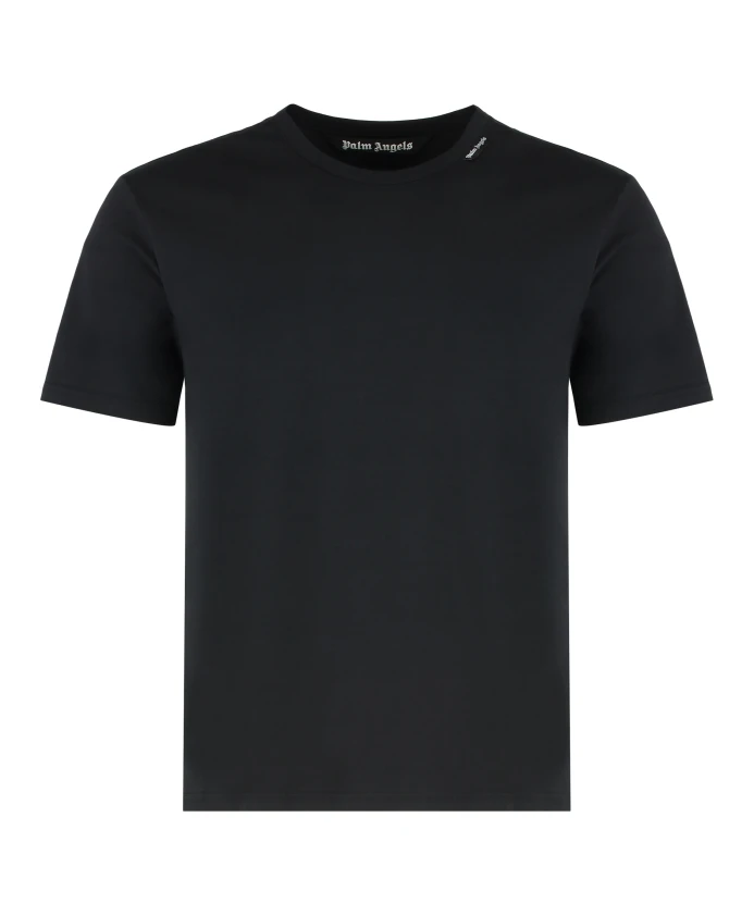 

Хлопковая футболка с круглым вырезом Palm Angels, черный