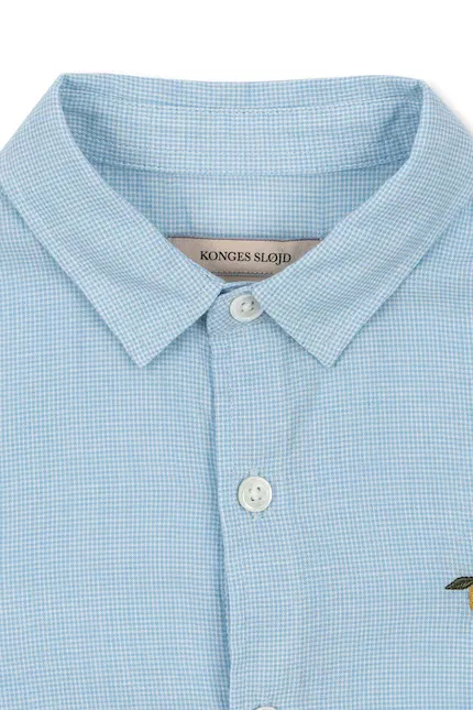 Рубашка детская хлопковая Fran Shirt GOTS Konges Sløjd, синий — фото 3