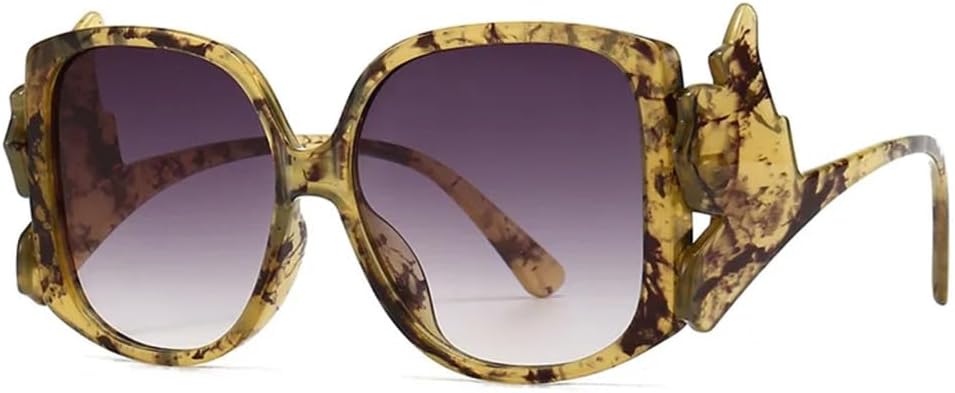 

Разноцветные солнцезащитные очки для женщин в стиле ретро с градиентными линзами, защита от УФ-излучения UV400, синий леопардовый принт, мужские солнцезащитные очки VFDHN, C4 Tea