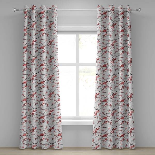 

Занавеска с люверсами Abakuhaus Kirschbaumblüten 2 шт, 280x260x0,5 см цвет coral schwarz
