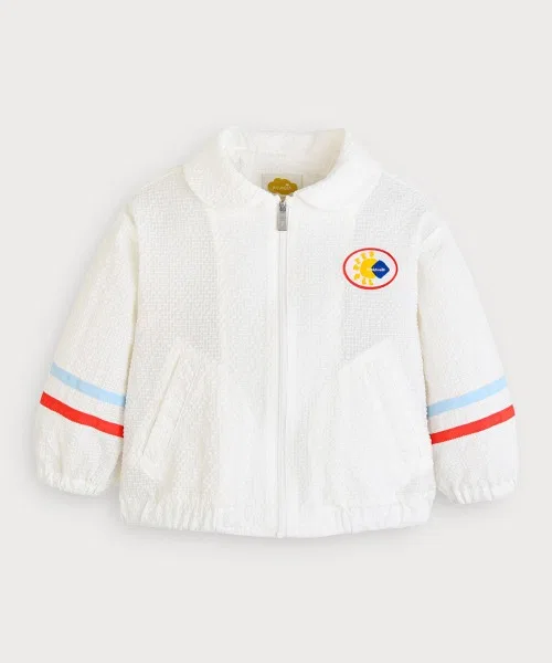Детская куртка-блузон Sunshine Seersucker Light Zip, moimoln, полиэстер, айвори — фото 2