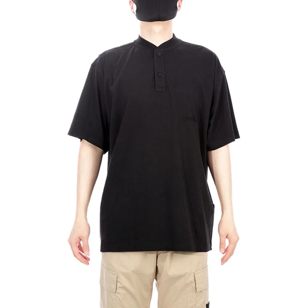 Поло мужское черное moderate straight fit STONE ISLAND, Black — фото 4