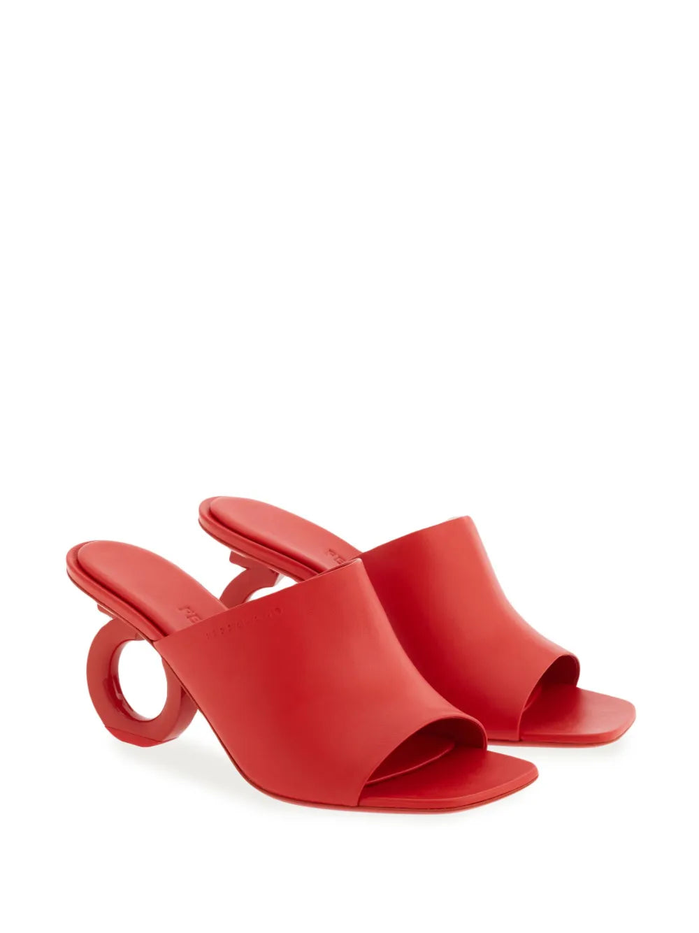 Ferragamo 70 мм мюли с открытым носком и фигурным каблуком Salvatore Ferragamo, красный — фото 2