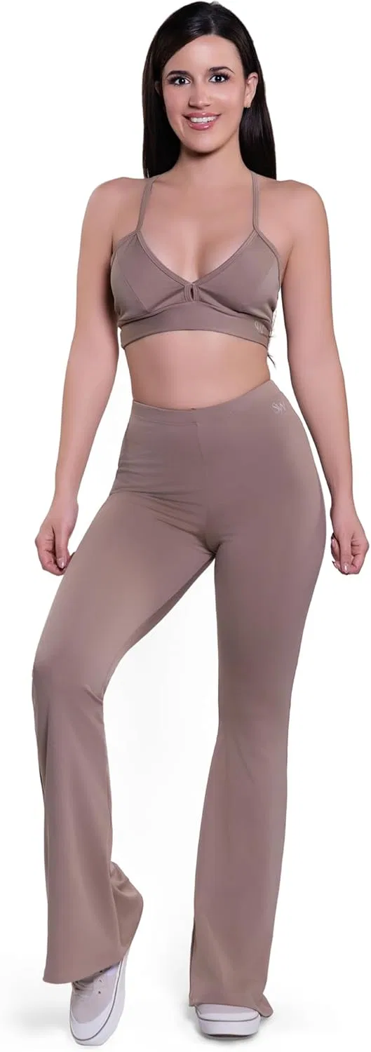 Костюм V-образный вырез, Bell Pants, бежевый