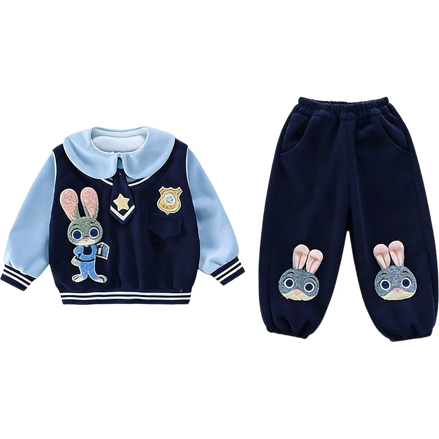 Детская спортивная одежда Casual с воротником Peter Pan, умеренная Disney, Navy Blue