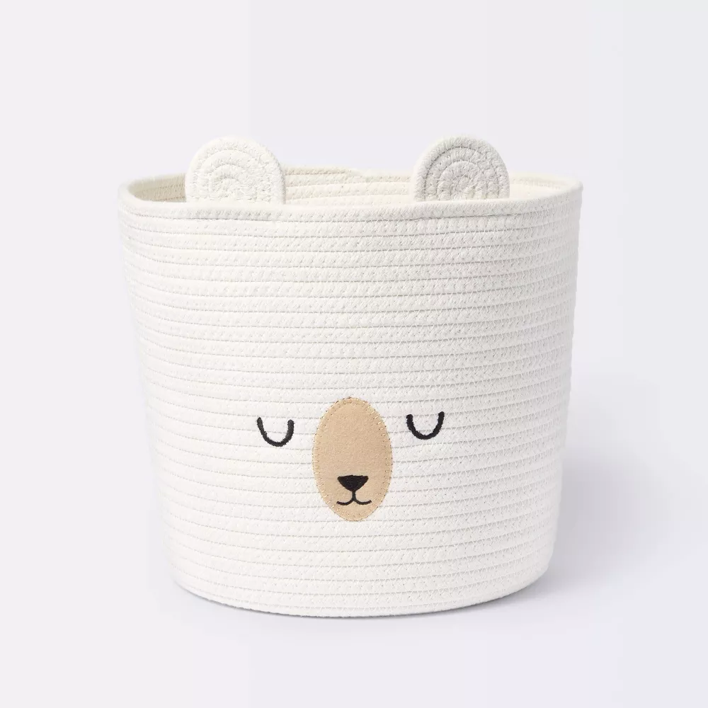 

Средняя круглая корзина из спиральной веревки Sleepy Bear - кремовый - Cloud Island