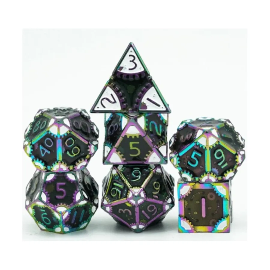 

Набор «Стимпанк Поли» — Темный Лорд (7), Dice Sets - Metal (Foam Brain Games)