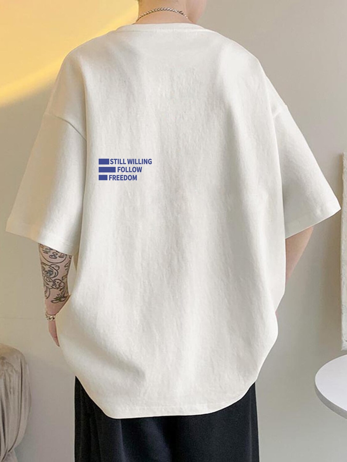 

Мужская футболка Hypemode Baggy с круглым вырезом и короткими рукавами, летняя футболка с надписью Manfinity, белый