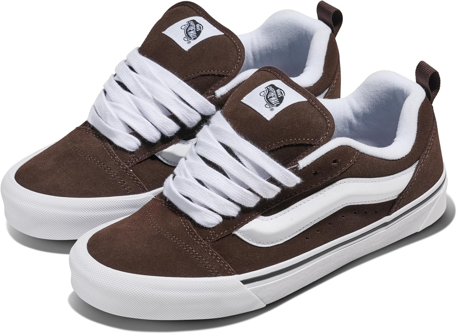 Кроссовки Vans Knu Skool для взрослых унисекс, белый/коричневый — фото 2