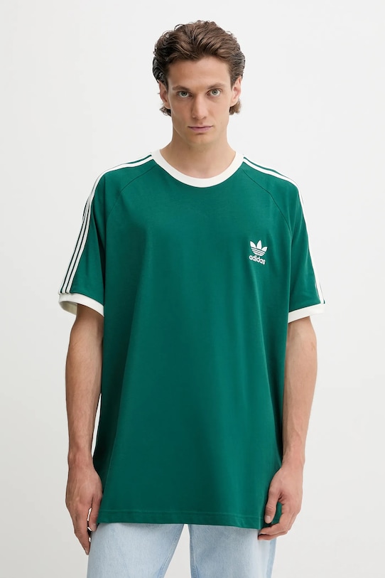 

Хлопковая футболка 3-Stripes Adidas Originals, зеленый