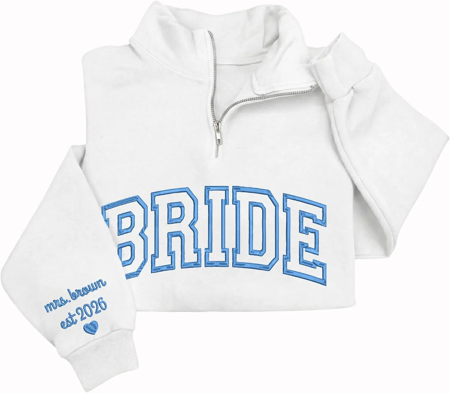 

Noni Custom Embroidered Quarter Zip Sweatshirt, Future Mrs Hoodie