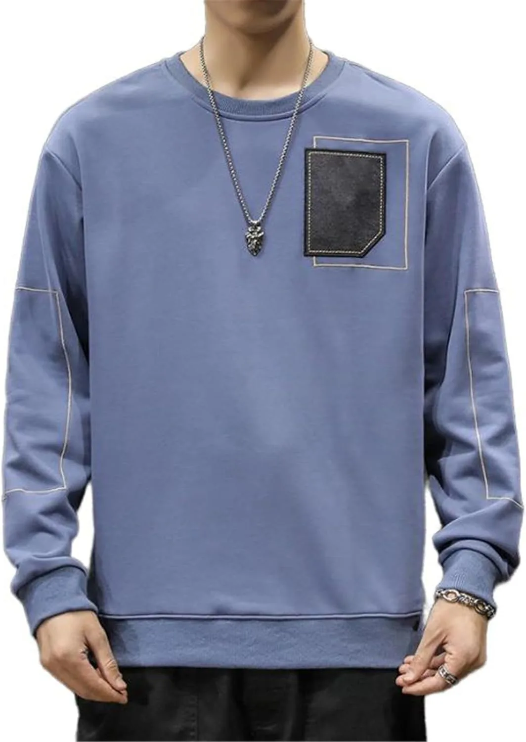 

Мужской свитшот Guoyuxiao в японском стиле, свободный с длинным рукавом