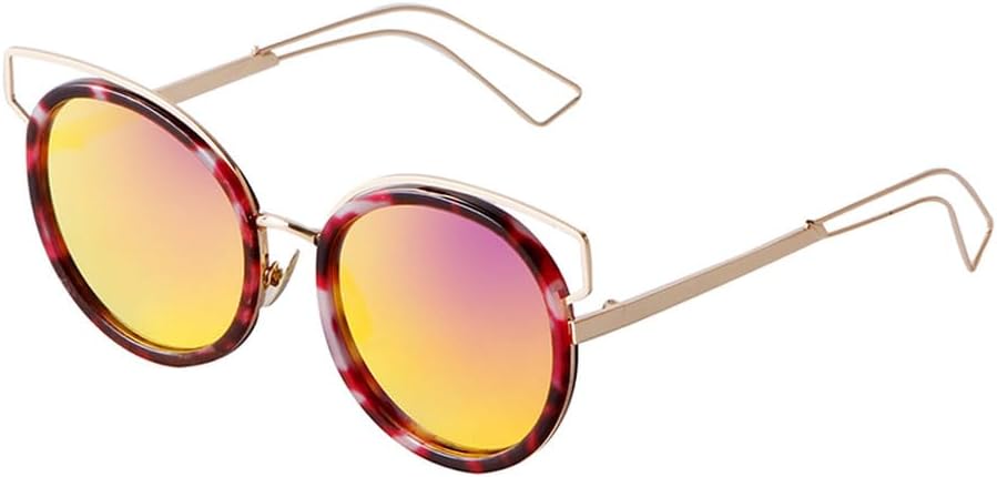 

Модные металлические солнцезащитные очки «кошачий глаз» с зеркальными линзами, женская оправа с круглыми линзами, очки в стиле стимпанк, мужские солнцезащитные очки UV400 HVTVTLA, C6