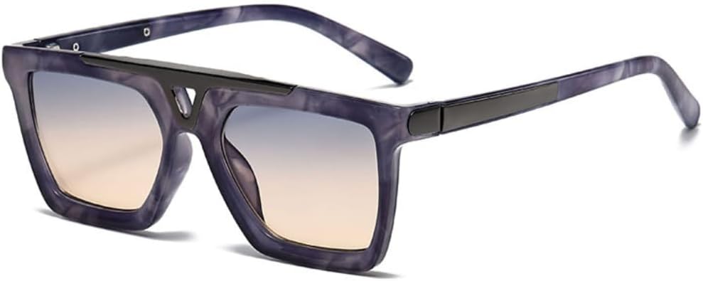 

Винтажные солнцезащитные очки с двойной перемычкой для мужчин, очки с градиентным зеркальным покрытием, солнцезащитные очки UV400 для женщин, модные сине-желтые солнцезащитные очки SZVVBKK, Tyj261-5