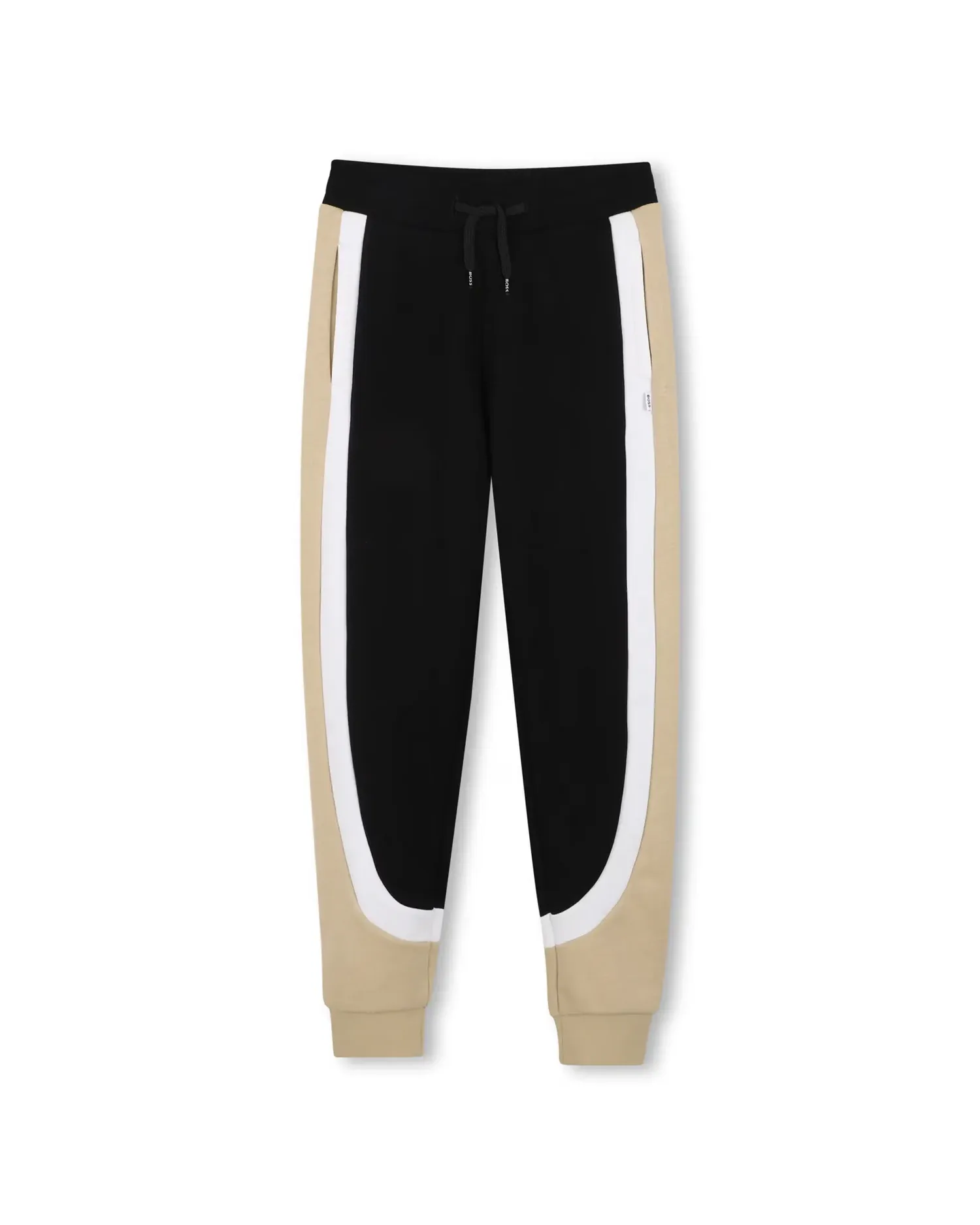 Детские спортивные штаны с рисунком из хлопка BOSS Kidswear, черный