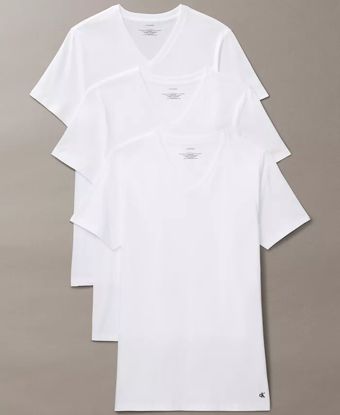 

Мужские футболки с V-образным вырезом Cotton Classics, 3 шт Calvin Klein, белый